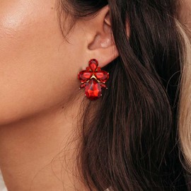 EVER FAITH Rhinestone Crystal Art Deco Stud Earrings Banquet Prom Sparkling Drop Marquise Earrings for Women Sapphire, Crystal, No Gemstone