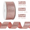 MEEDEE Rose Gold Glitter Ribbon - 2.5 Inch Brown Metallic,