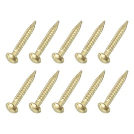 uxcell 50Pcs Small Hardware Nails, 1.2 x 8mm Brass Round Head Nail Common Finishing Nail for Household Woodworking Picture Hanging DIY Projects, Gold