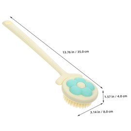 Ipetboom Pcs Long Handled Flower Design Scrub Brush for Men Women Bath Brush Soft Bristles Back Scrubber for Exfoliating Body Feet