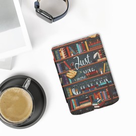 kwmobile Flip Case Compatible with Pocketbook Verse/Verse Pro/Verse Color/Vivlio Light/Light HD Case - eReader Case - Library Theme Multicoloured