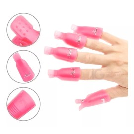 Nail Pinzas Plásticas Retiradoras De Acrílico O Gelish 10 Piezas Larga Duración Color Fucsia