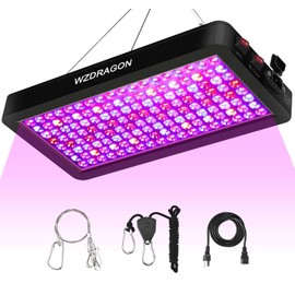 WZDRAGON Upgraded BW2000 LED Grow Lights Double Chips Full Spectrum with 10ft Cable for Greenhouse and Indoor Plant Veg and Flower Growing [Black]
