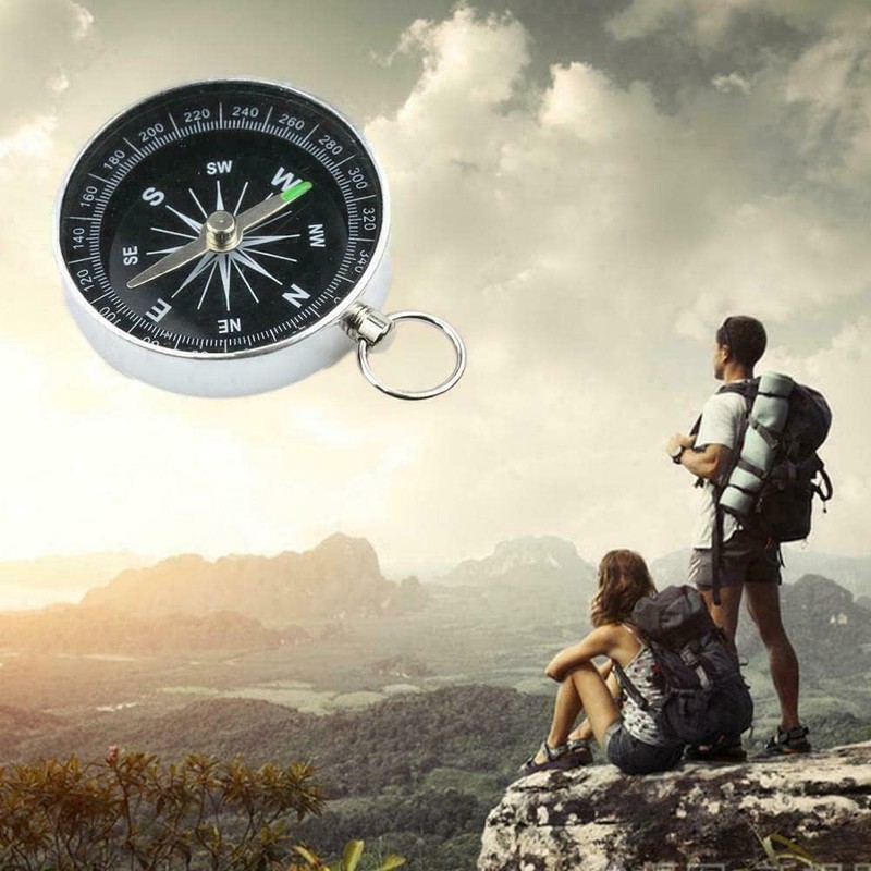 2Pcs Compass Navigation for Hiking, Multifunctional Portable Pocket Expedition Compass