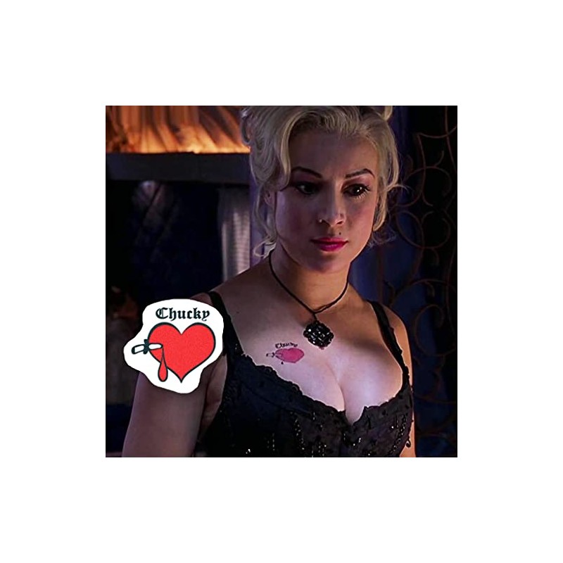 Bride of Chucky Temporary Tattoo, Black, 1.0 Count