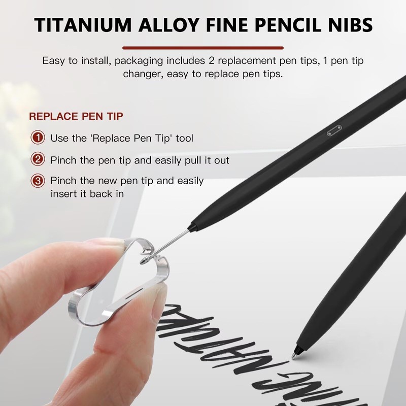 HaeKap 2PCS Titanium Alloy Metal Fine Nibs Replacement,Ballpoint Nibs not