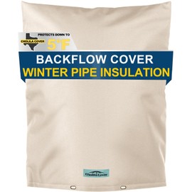 Cholila Cover Backflow Preventer Cover Insulated (5˚F) with Thicker 7 Layers Fabric - 16" W x 20" H with Aluminum Foil Backflow Cover for Winter Pipe Freeze Protection - Sprinkler Covers for Outside