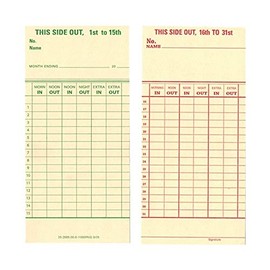 (1000 ct), Semi-Monthly Time Cards for Employees, Top-Feed 3-3/8 x 7 Form 25-2685-00-8