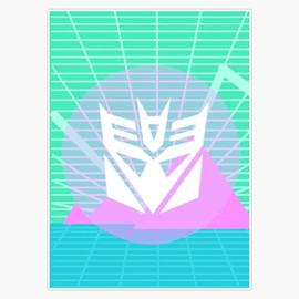 80s Decepticon Insignia Bumper Sticker Window Water Bottle Decal 5"