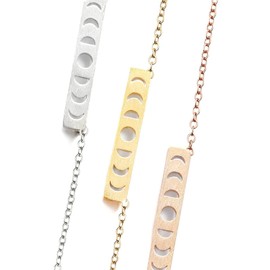 Moon Phases Necklace Crescent Moon Bar Necklace Celestial Jewelry Moon of My Life Anniversary Gift for Her Mother's Day Gift- CMPN