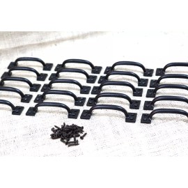 MIDWEST CRAFT HOUSE 50 CAST IRON HANDLES DRAWER PULLS  4" GLOSS BLACK HOME DECOR KITCHEN WINDOW PULL