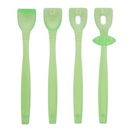 4pcs Tongue Muscle Trainer Lateralization Lifting Oral Muscle Exerciser for Language Disorders with Storage Box Green