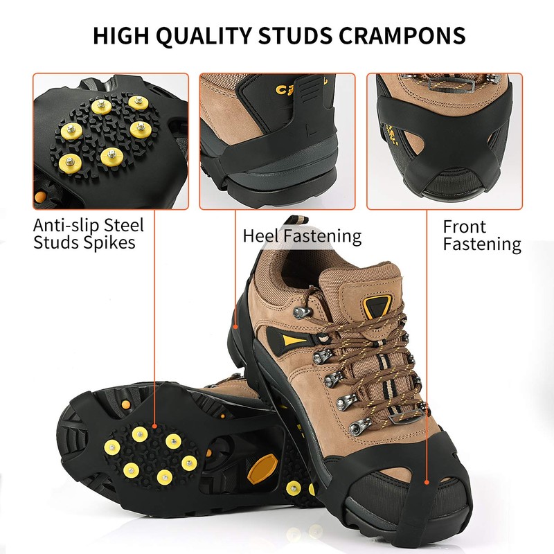 Ice Cleats, Ice Grips Traction Cleats Grippers Non-Slip Over Shoe/Boot