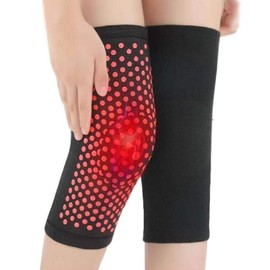 REONAS 遠赤 膝サポーター トルマリン 膝関節のあたため 引き締め ２枚１組 使用法説明とトレーニング解説書付 (M, ブラック)