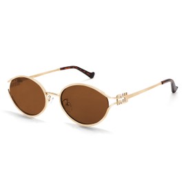 BOTEN Retro Oval Sunglasses for Women Men 2025 Trendy Small Round Sun Glasses Gold Metal Fashion Shades Cute Chic Sunnies