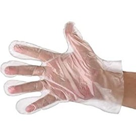 REQUISITE NEEDS Disposable Gloves Clear Plastic Polyethylene Transparent Waterproof Gloves For Multi Purpose - Sanitary, Food Prep, Home tasks, Cleaning, Work Gloves Powder & Latex Free (Pack Of 200)