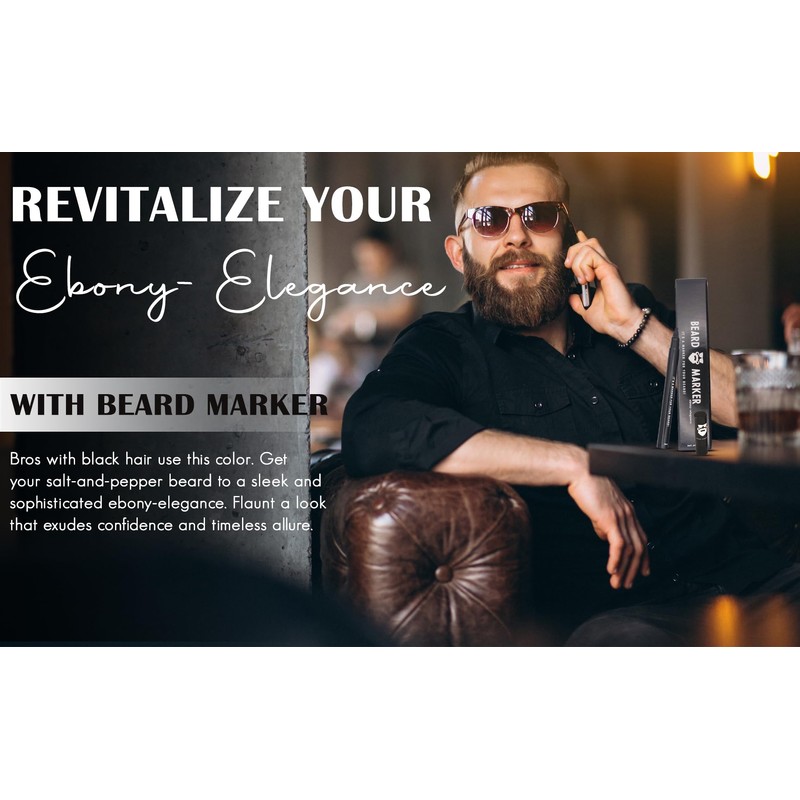 Beard Filler Pen by Beard Marker – ebony-elegance (Black) –