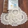 4 PCS Beige 6 Inch Round 100% HANDMADE Crochet Lace