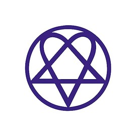 Heartagram Sticker Vinyl Decal Notebook Car Window Laptop 7" x 7" (Purple)