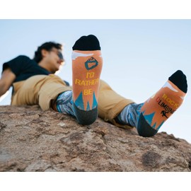 YEXIPO Funny Socks for Men Women I'D Rather Be Outdoor Activities Novelty Gifts For Hunting Golfing Camping Skiing Gaming