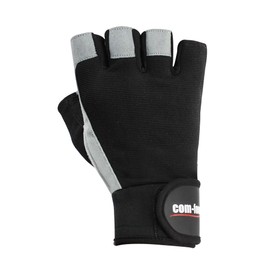 Wilhelm Sell® Fitness Sports Gloves for Strength Training and Bodybuilding with Extra Wide Wrist Wrap (1 Pair - Size L Grey/Black)