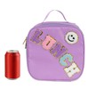 Linkidea Purple Cartoon Pattern Lunch Tote Bag for Kids, Portable
