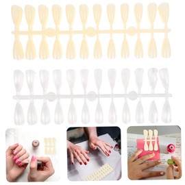 BIUDECO 2sets Nail Practice Pieces Pointed Head Color Mold for Manicure Training Transparent Frosted Natural for Salon Home Use Durable Lightweight