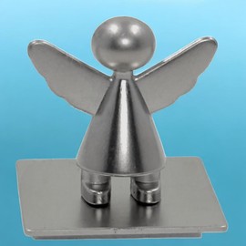 MIJOMA Magnetic Guardian Angel Note Holder: Your Car Cockpit Companion, Ideal for Notes, Parking Tickets, 3 cm (Silver 2)