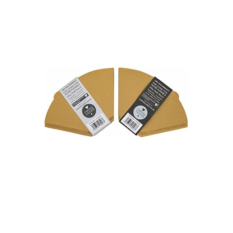 Size 2/No.2/1x2 Coffee Filter Papers by COFFEE LUSSO, Cone Shaped,