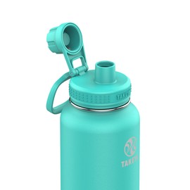 Takeya Actives Stainless Steel Water Bottle, Insulated Spout Lid, Keeps Drinks Cold 24 Hrs, Leakproof, Durable, Dishwasher Safe, Ideal for Gym, Travel, Fits Most Cup Holders, 18 oz/Lilac