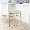 GIA 30-Inch Bar Height Square Backless Metal Stool with Beige