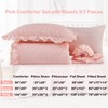 DECMAY Pink Bed in a Bag Twin Comforter Set for