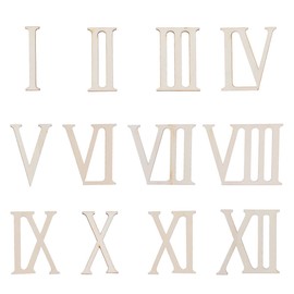 Wooden Roman Numerals Wood Numerics Numbers DIY Ornaments Craft Decoration 12pcs