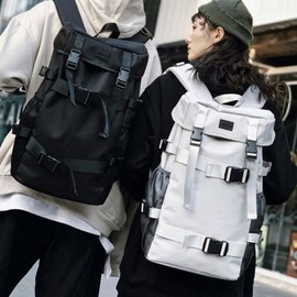 Bag large capacity book backpack travel Simple Black