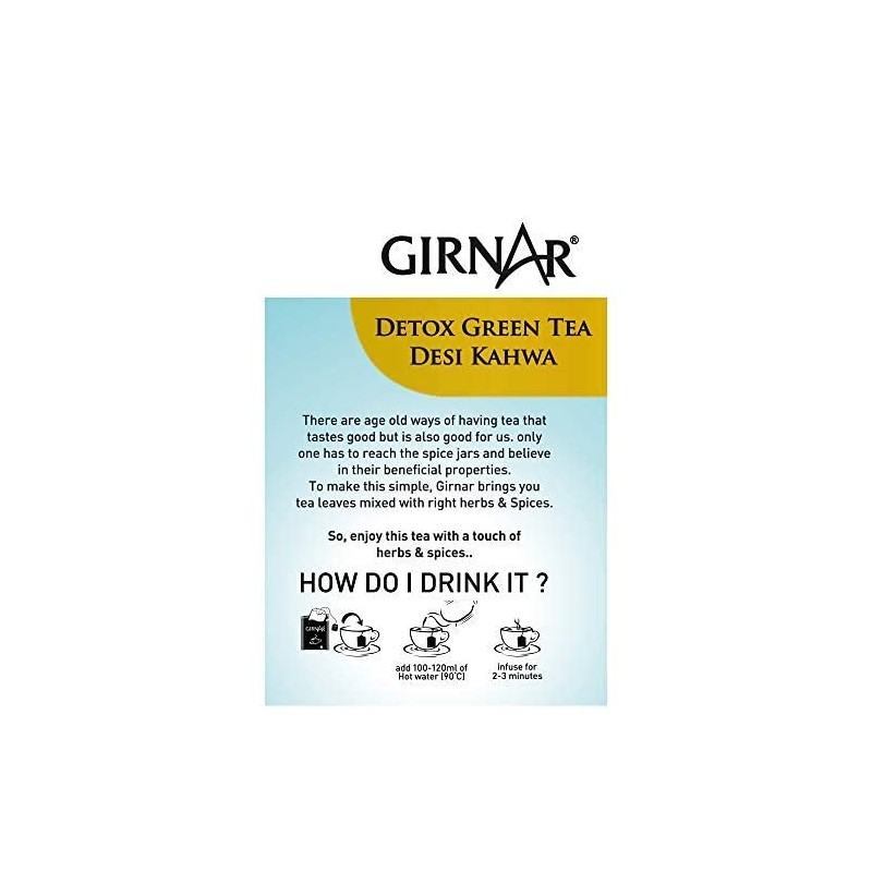 Girnar Detox Green Tea - Desi Kahwa (36 Tea Bags)