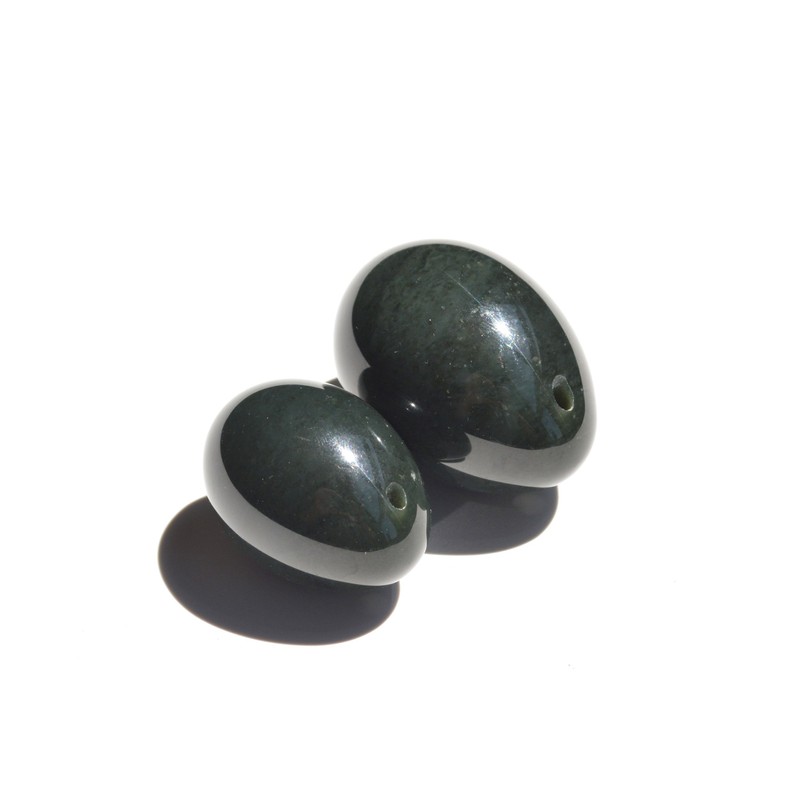 2-PCS Nephrite Jade Egg Set for Advanced & Intermediate Users,