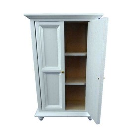 Melody Jane Dolls House Wardrobe White Paneled Door Wooden Miniature 1:12 Bedroom Furniture