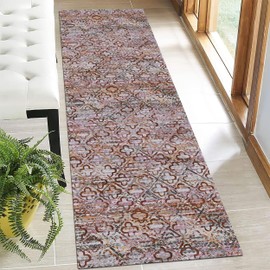 RUGSURE Washable Area Rugs, 2'6'' x 8' - 1/6 Thick - Stain & Water Resistant Non-Slip - Perfect Resistant Rug for Living Room, Bedroom, Nursery, Pet & Child Friendly, Vibrant Colors Rugs, Purple