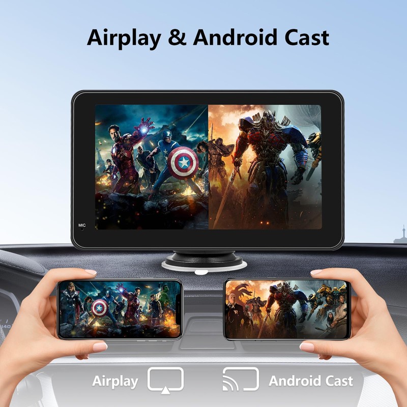 Carplay Screen for Car, 7 Inch Portable Touch Screen Car