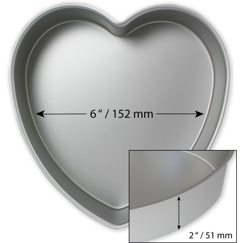 PME HRT062 Herzförmige Backform aus eloxiertem Aluminium, 152 x 76