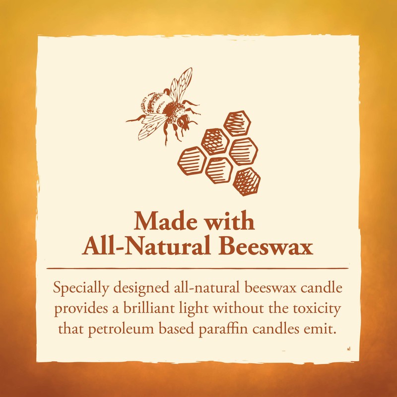 Candle by the Hour 50-Hour Beehive Candle, Eco-friendly Natural Beeswax