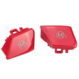 Car Steering Wheel Switch Cover, Fydun 1 Pair Steering Wheel Cruise Control Gear Kit M1 M2 Mode Switch Knob Switch Cover Interior Trim Accessories for M3 M-4 F80 F82 F83 (Red)