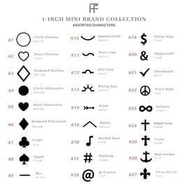 1" Assorted Characters Mini Steel Branding Irons Kit for Hats, Wood Burning, DIY Beginner Adult Crafts - MADE IN THE USA (2 ct, 14" Hand-Forged Handle)…