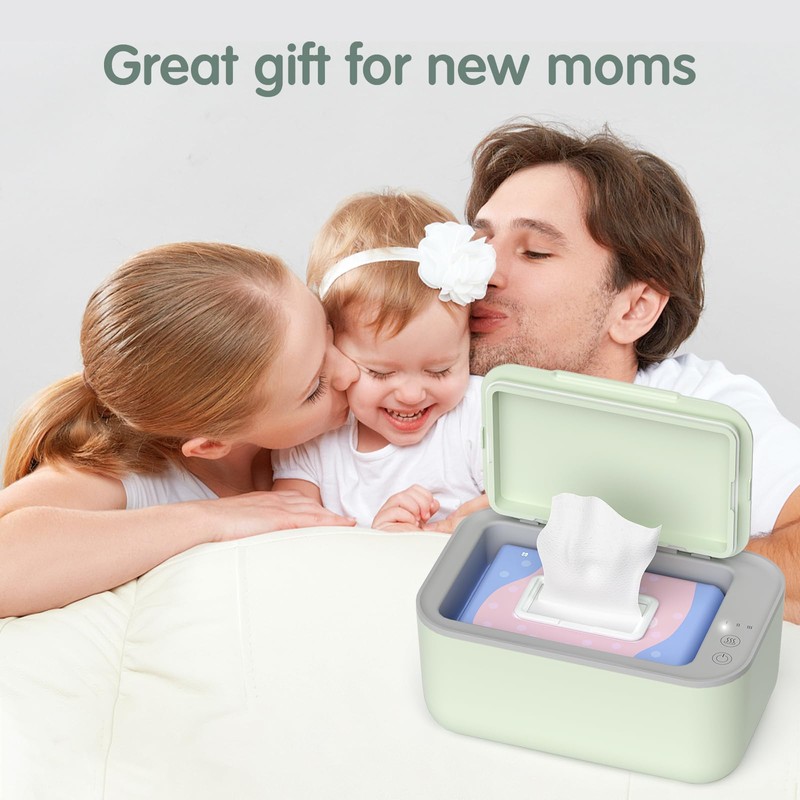 Baby Wipe Warmer, 3-Level Temperature Control, Quiet and Even Heating,
