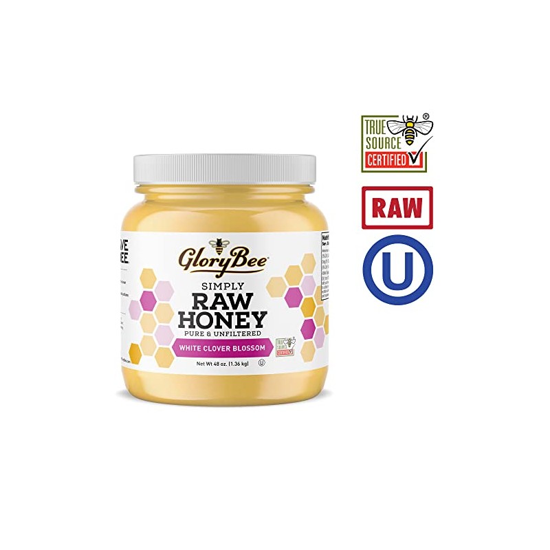 Glorybee, White Clover Honey, US Grade A Honey, 48 oz