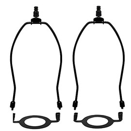 Lamp Shade Harps Holder Kit - 8 10 Inch with E26 UNO Light Base Set Lampshade parts for Table and Floor Lamps Bracket Light Fitting - 2 Pack (Black, 10 Inch)