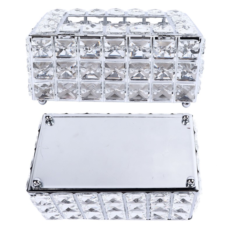 Crystal Tissue Dispenser Elegant Crystal Napkin Holder Decorative Facial Tissue