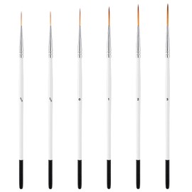 Tug Brush Set, 6 Pieces Fine Brushes, (#3/0|#2/0|#0|#1|#2|#3) Fine Model Making Brush, Painting by Numbers Brush Set, Small Thin Brush, Hair Brush for Acrylic Painting, Nail Detail Painting
