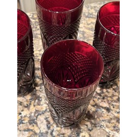 Luminarc Arcoroc 4 Luminarc Cristal D'Arques Durand Antique Ruby Red Cooler Glass France - NOS