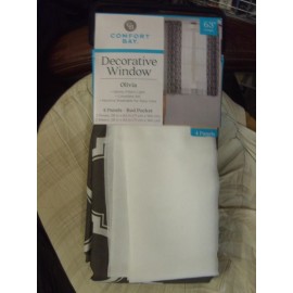 COMFORT BAY~"OLIVIA"~4 PIECE DECORATIVE WINDOW CURTAIN SET~NEW~ROD POCKET~28x63